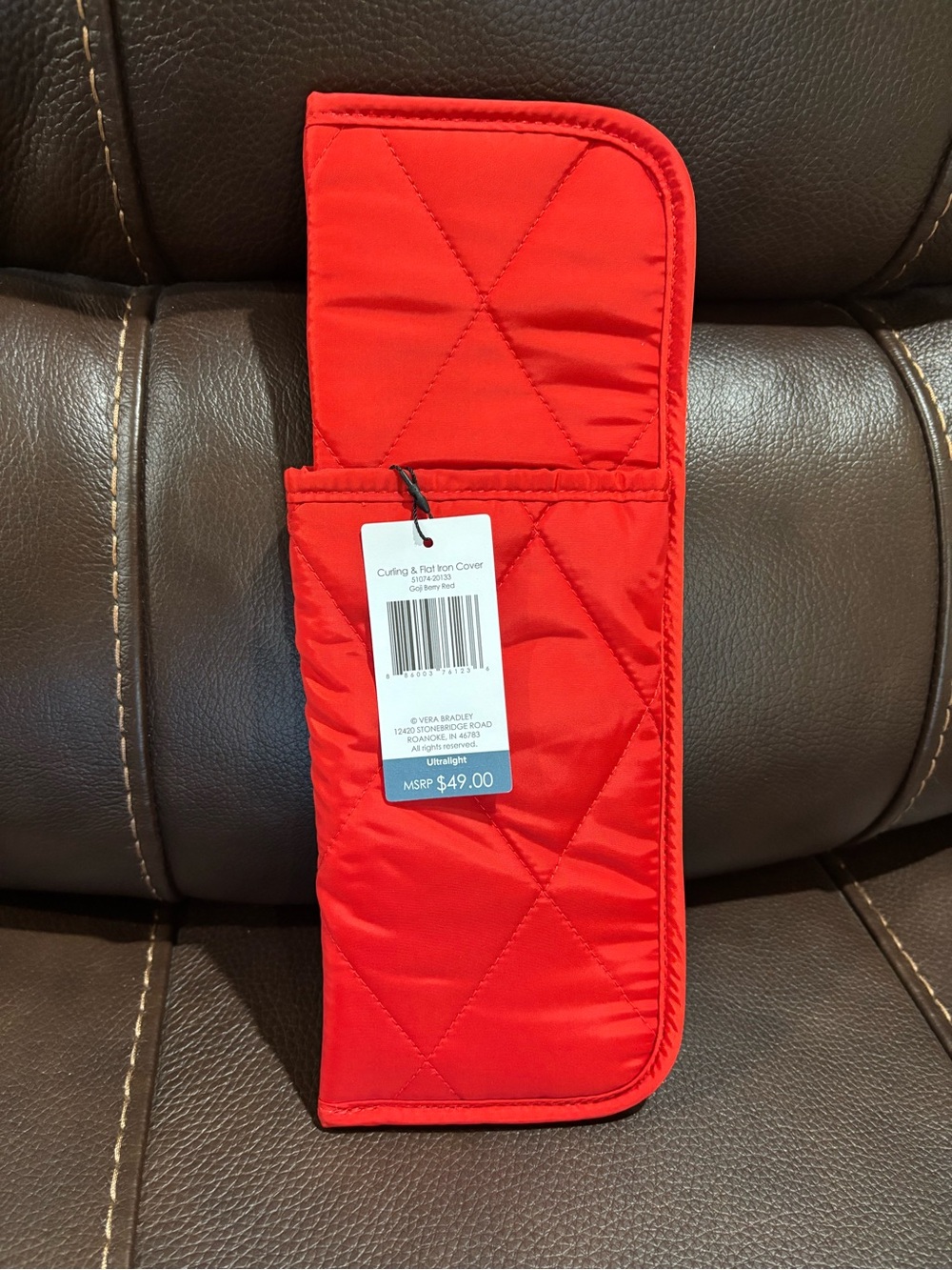 Vera Bradley Goji Berry Red Quilted Curling & Flat Iron Cover
